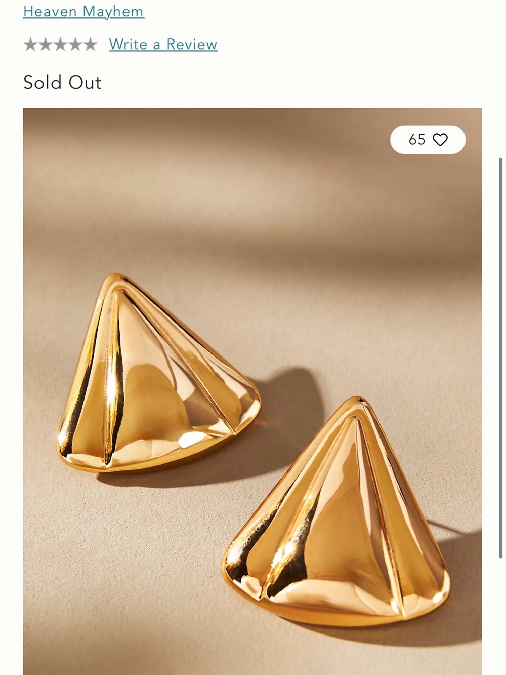 Heaven Mayhem Polished Gold Pointelle Clip-On Earrings
